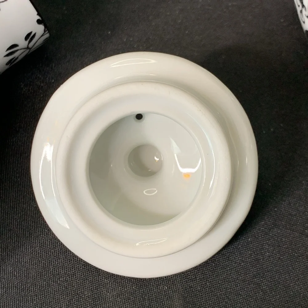 Pier 1 “Akina” porcelain black and white tea / saki set
